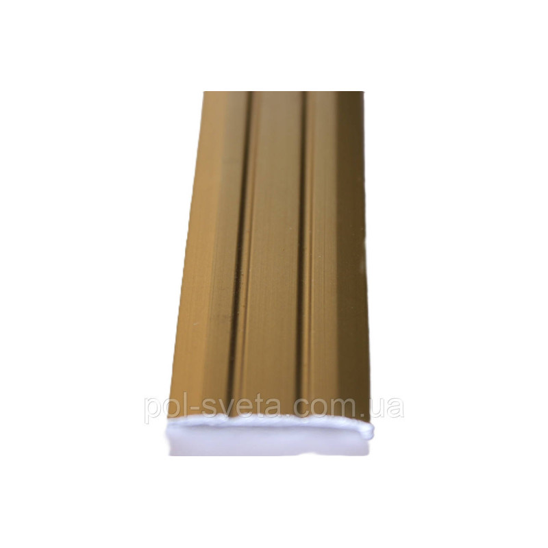 Поріг Алюмінієвий 28мм х 2мм відкритий монтаж, АП-005 ( Золото)