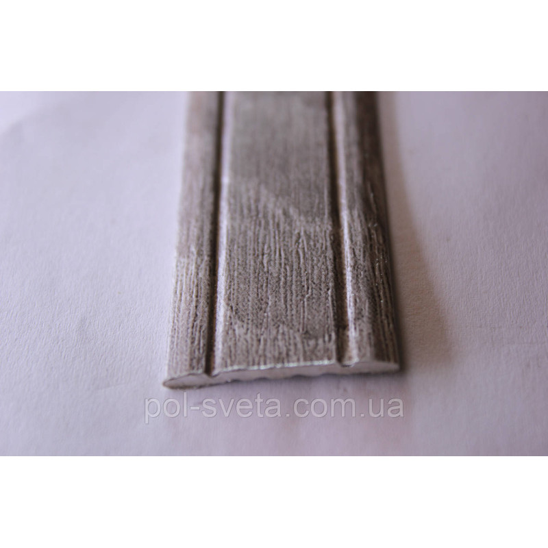 Поріг Алюмінієвий 28мм х 2мм відкритий монтаж, Дуб попелястий (АП005)