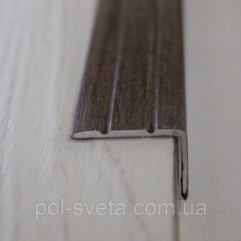 Поріг Алюмінієвий 23,5х19 L-подібний довжина 2,7м, Каштан (УЛ-121)