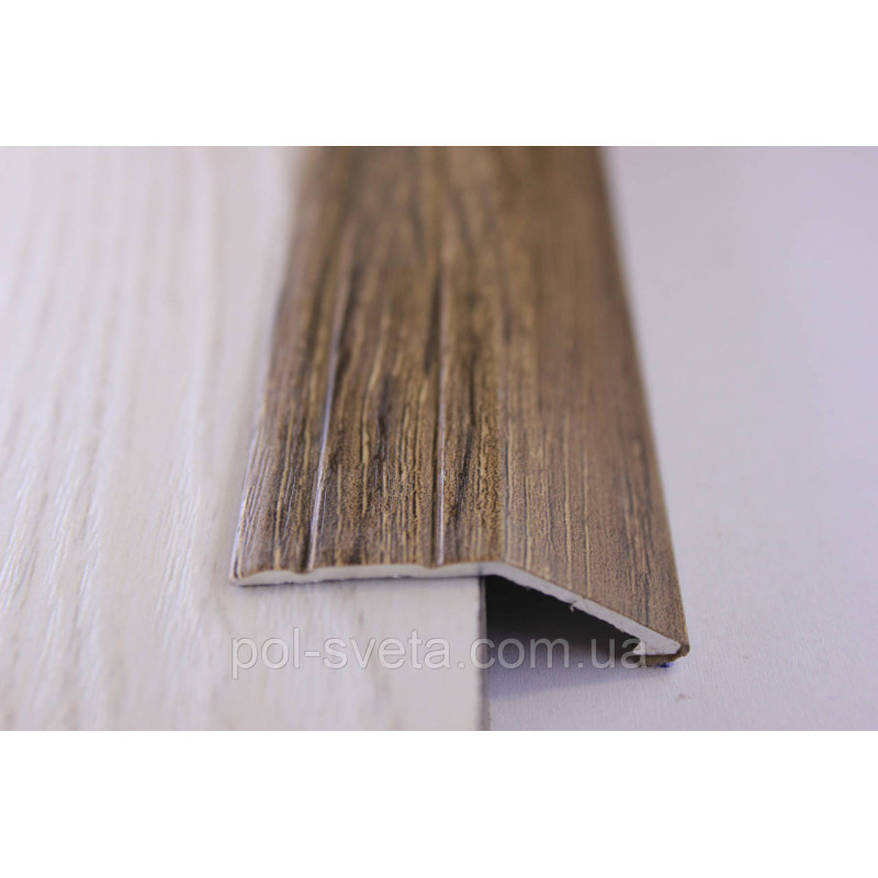 Алюмінієвий підлоговий поріг для перепаду в 10 мм, ширина 40 мм , Дуб Капучино ( АП-008)