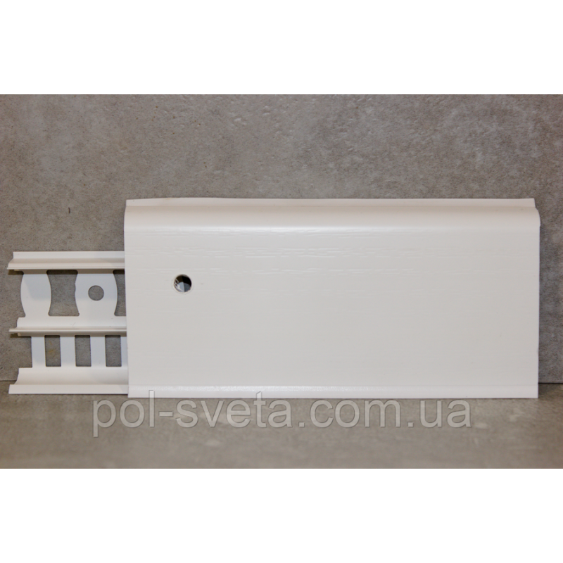 Плінтус ПВХ ТерПол 22х70х2200 мм, Білий Лакований 002