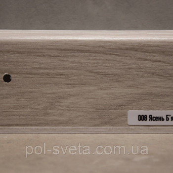 Плінтус ПВХ ТерПол 22х70х2200 мм, Ясень Б'янко 008