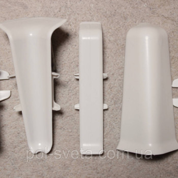 Фурнітура до плінтуса ПВХ ТерПол 22х70х2200 мм, Білий Лакований 002