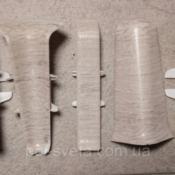 Фурнітура до плінтусу ПВХ ТерПол 22х70х2200 мм, Ясен Б'янко 008 Заглушка