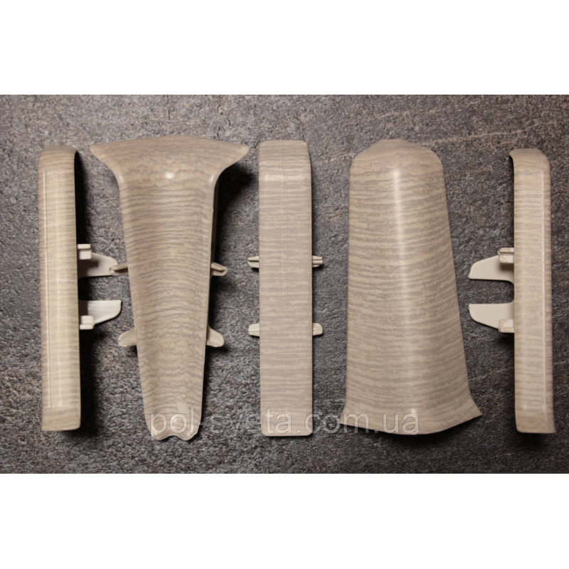 Фурнитура к плинтусу ПВХ ТерПол 22х70х2200 мм, Сосна Северная 015 Кут внутрішній