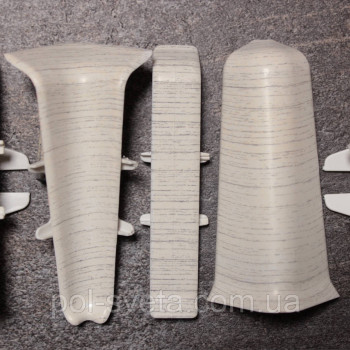 Фурнитура к плинтусу ПВХ ТерПол 22х70х2200 мм, Клен Патина 009 Кут внутрішній