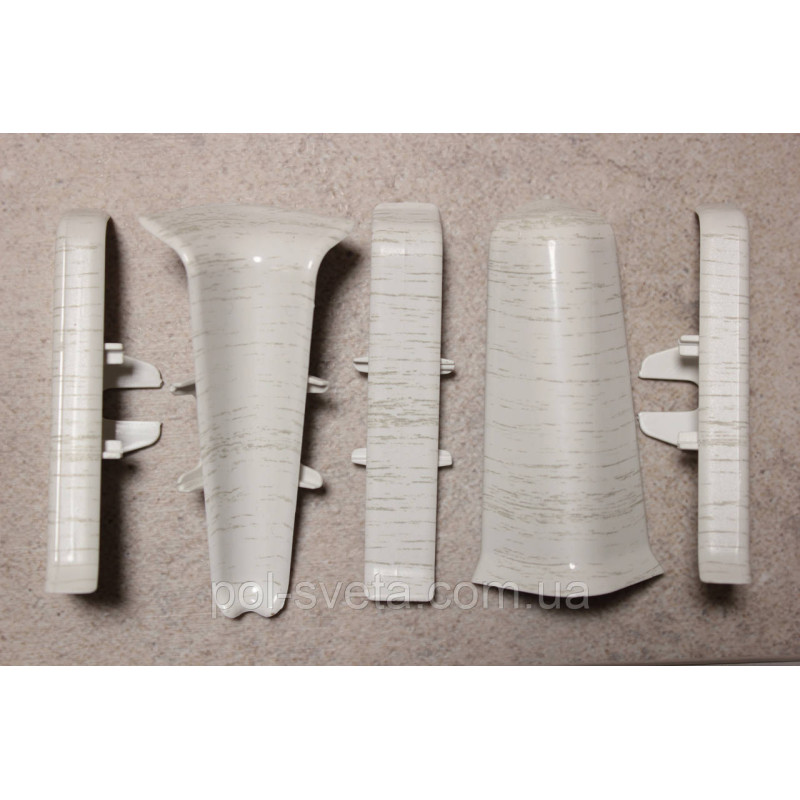 Фурнитура к плинтусу ПВХ ТерПол 22х70х2200 мм, Клен Светлый 007 Ліве закінчення