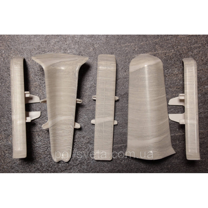 Фурнитура к плинтусу ПВХ ТерПол 22х70х2200 мм, Дуб Антарио 012 Кут внутрішній