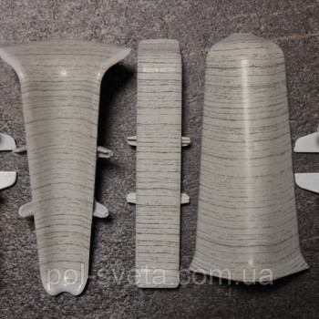 Фурнитура к плинтусу ПВХ ТерПол 22х70х2200 мм, Ясень Серый 011 Ліве закінчення