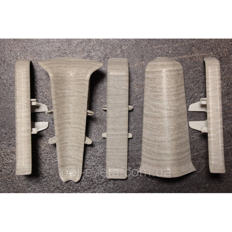 Фурнитура к плинтусу ПВХ ТерПол 22х70х2200 мм, Акация 014 Кут зовнішній