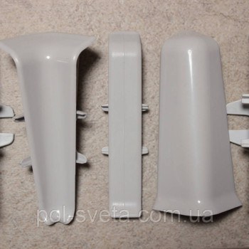 Фурнітура до плінтусу ПВХ ТерПол 22х70х2200 мм, Світло-сірий 005 Кут внутрішневий