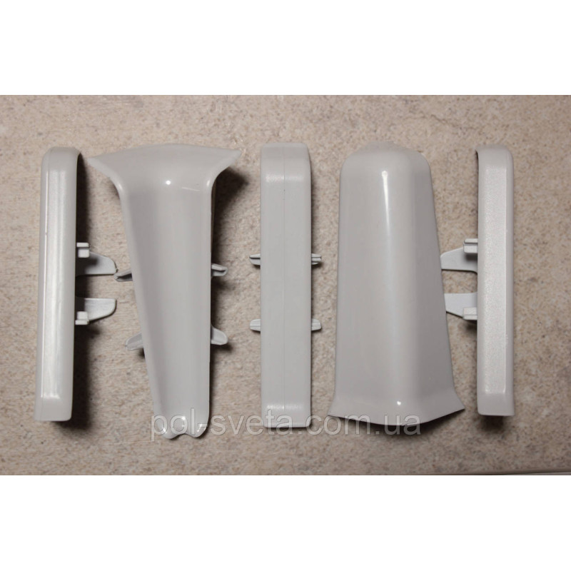 Фурнитура к плинтусу ПВХ ТерПол 22х70х2200 мм, Светло-серый 005 Кут зовнішній