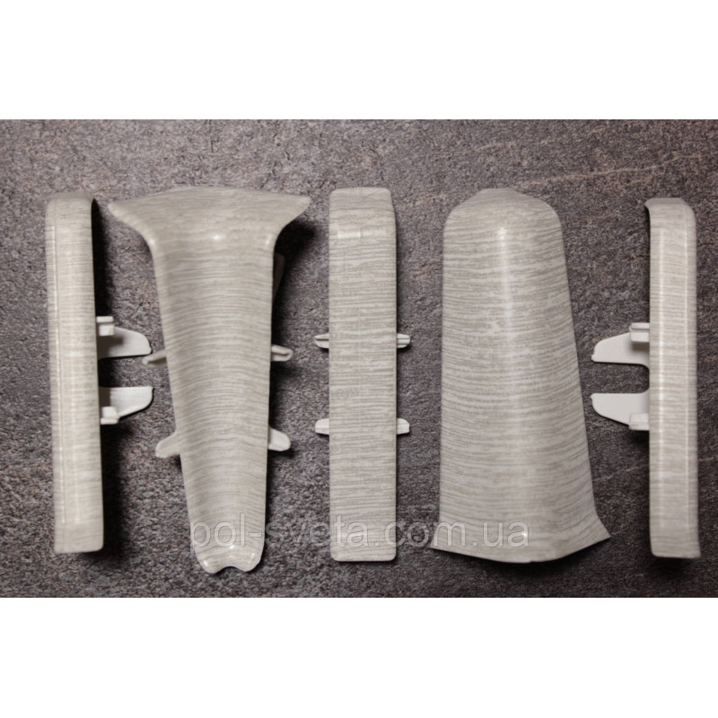 Фурнітура до плінтуса ПВХ ТерПол 22х70х2200 мм, Дуб Сірий 018