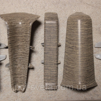 Фурнитура к плинтусу ПВХ ТерПол 22х70х2200 мм, Сосна Олива 021 Ліве закінчення