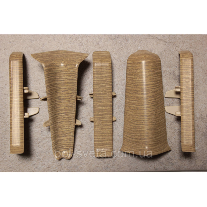 Фурнитура к плинтусу ПВХ ТерПол 22х70х2200 мм, Дуб Северный 024 Кут зовнішній