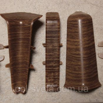 Фурнитура к плинтусу ПВХ ТерПол 22х70х2200 мм, Орех 029 Кут внутрішній