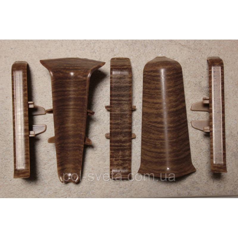 Фурнитура к плинтусу ПВХ ТерПол 22х70х2200 мм, Орех 029 Кут зовнішній