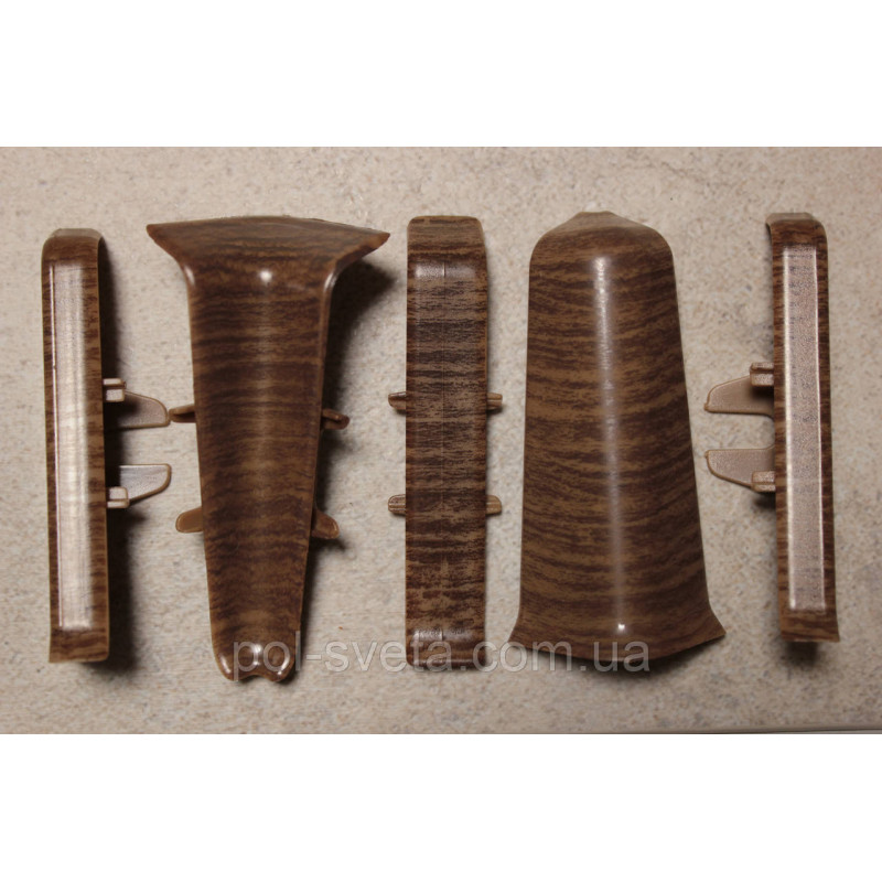 Фурнитура к плинтусу ПВХ ТерПол 22х70х2200 мм, Орех 029 Ліве закінчення