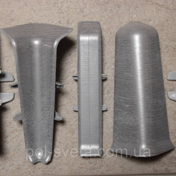 Фурнітура до плінтусу ПВХ ТерПул 22х70х2200 мм, Алюмінієвий 030 Кут внутрішневий