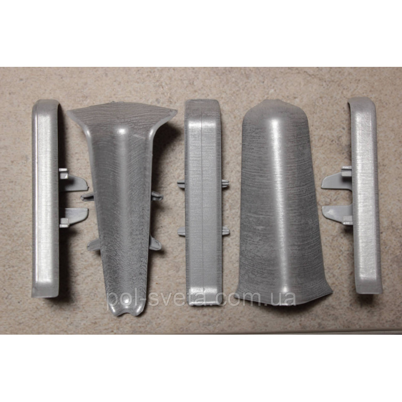 Фурнитура к плинтусу ПВХ ТерПол 22х70х2200 мм, Алюминиевый 030 Ліве закінчення