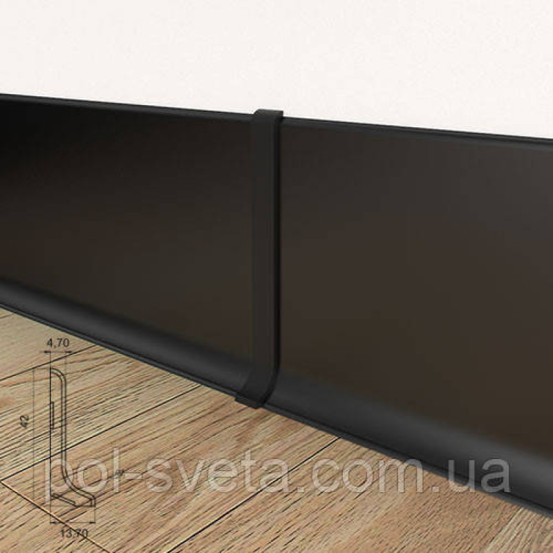 З'єднувач на алюмінієвий плінтус 40 мм, ( чорний )