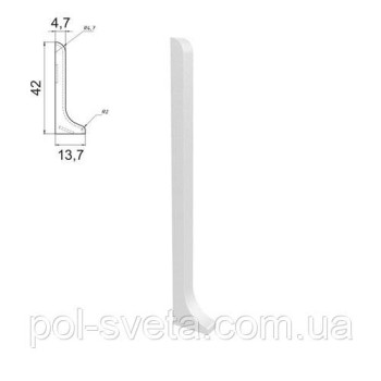 Закінченя на алюмінієвий плінтус 40 мм, пара (білий матовий)