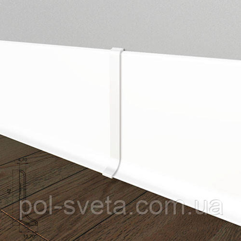 З'єднувач на алюмінієвий плінтус 40 мм, ( білий матовий)