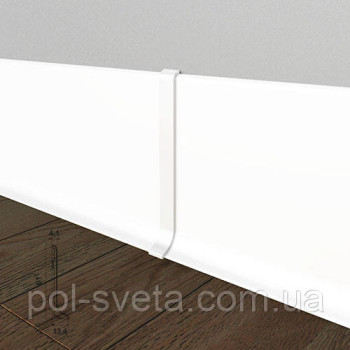 З'єднувач на алюмінієвий плінтус 60 мм, ( білий матовий)