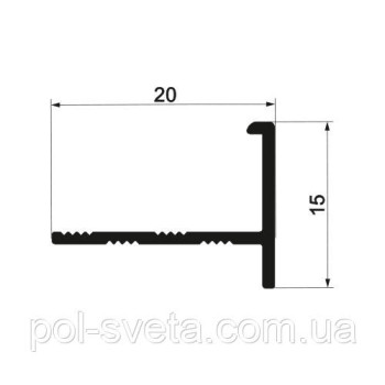 Профіль до плитки Алюмінієвий, Анодований Срібло ПАС-4549