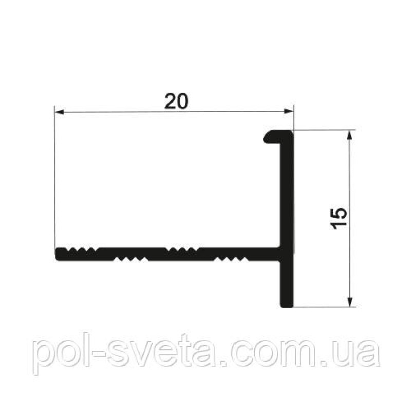 Профіль до плитки Алюмінієвий, Анодований Срібло ПАС-4549