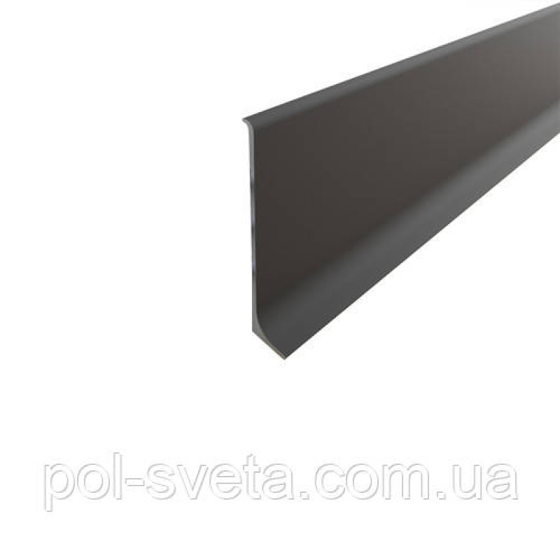 Плінтус алюмінієвий накладений 80 мм чорний (RAL-9005) матовий 2,5 м