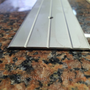 Підлоговий поріг алюмінієвий гладкий 60х2.5 мм, срібло