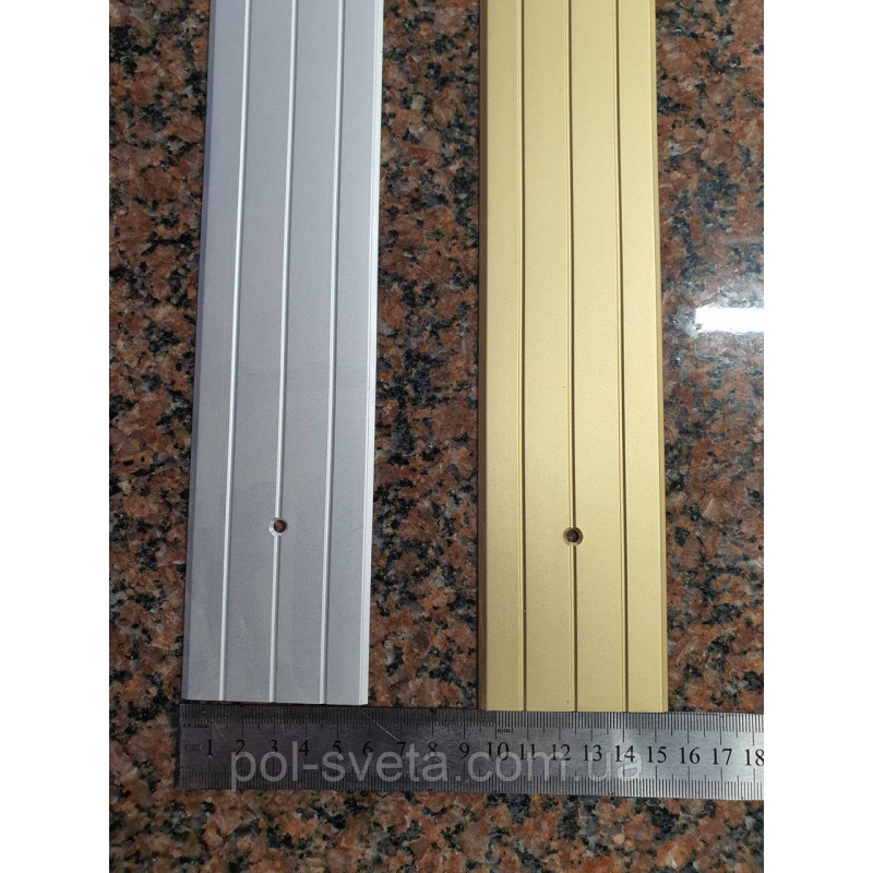 Підлоговий поріг алюмінієвий гладкий 60х2.5 мм, срібло