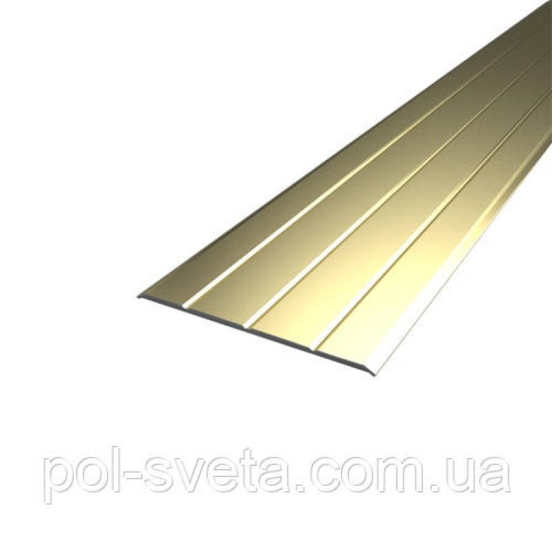 Підлоговий алюмінієвий поріжок ширина 50х2.35 мм, золото 2700