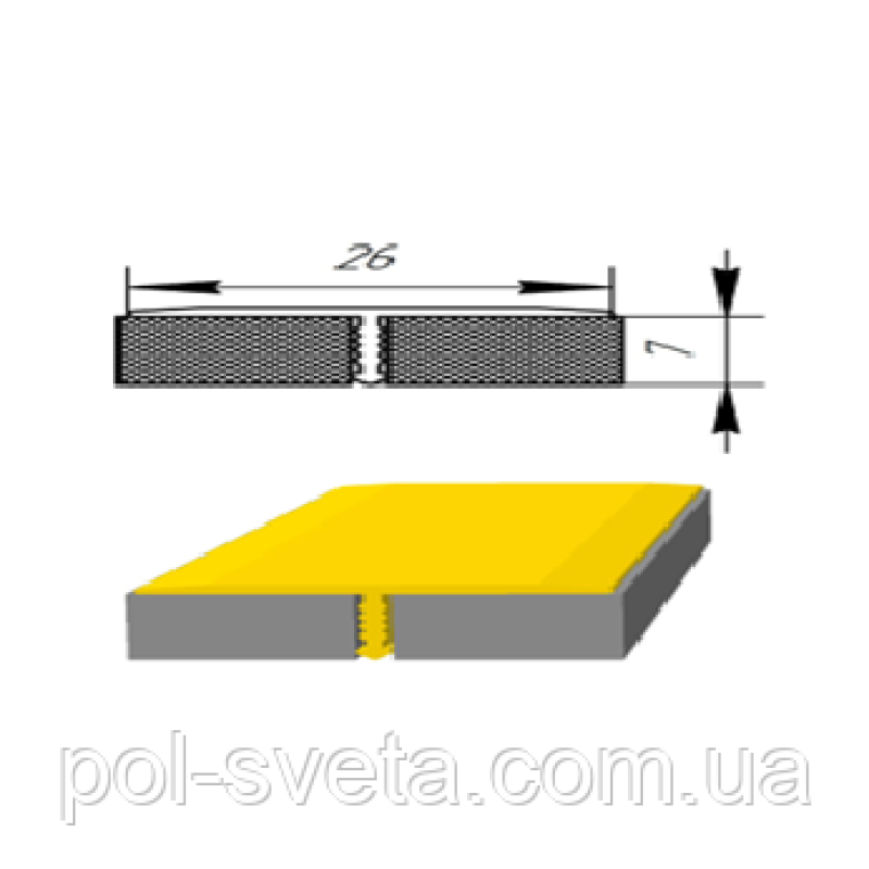 Алюмінієвий Т-подібний профіль для плитки ПЛ-208 (золото)